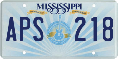 MS license plate APS218