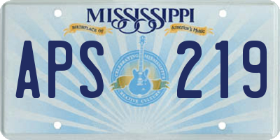 MS license plate APS219