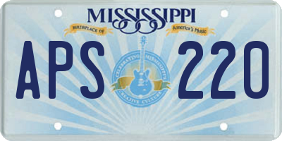 MS license plate APS220