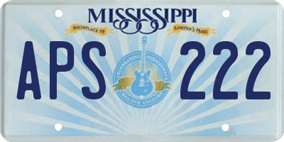 MS license plate APS222