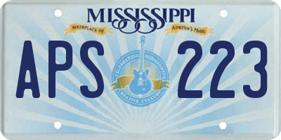 MS license plate APS223