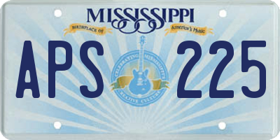 MS license plate APS225