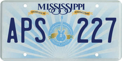 MS license plate APS227