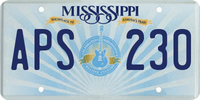 MS license plate APS230