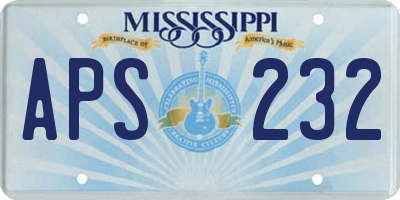 MS license plate APS232