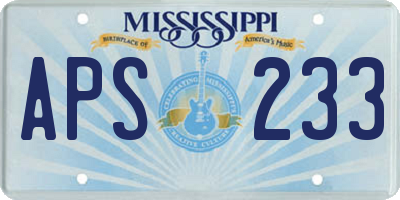 MS license plate APS233