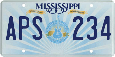 MS license plate APS234