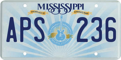 MS license plate APS236