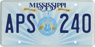 MS license plate APS240