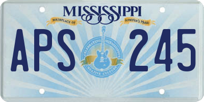 MS license plate APS245