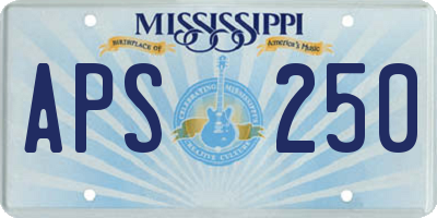 MS license plate APS250