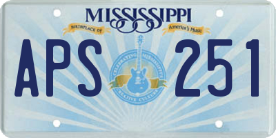 MS license plate APS251