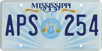 MS license plate APS254