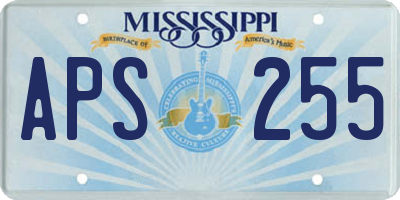 MS license plate APS255