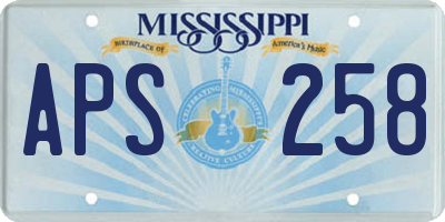 MS license plate APS258