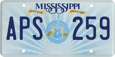 MS license plate APS259