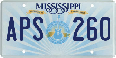 MS license plate APS260