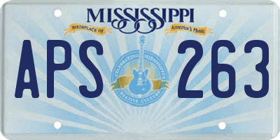 MS license plate APS263