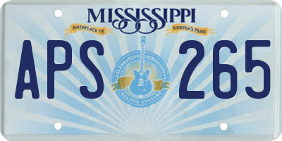MS license plate APS265