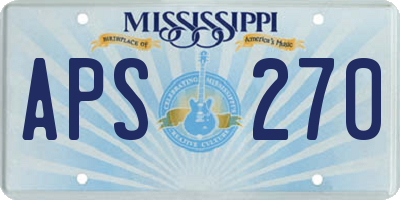 MS license plate APS270