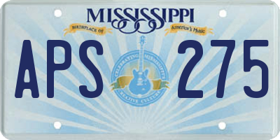 MS license plate APS275