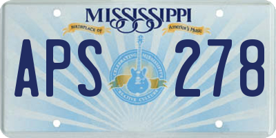 MS license plate APS278