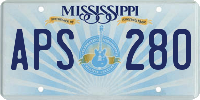 MS license plate APS280