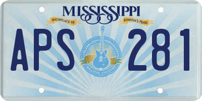 MS license plate APS281