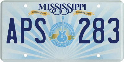 MS license plate APS283