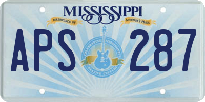 MS license plate APS287