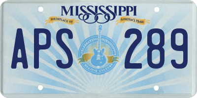 MS license plate APS289