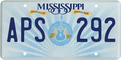 MS license plate APS292