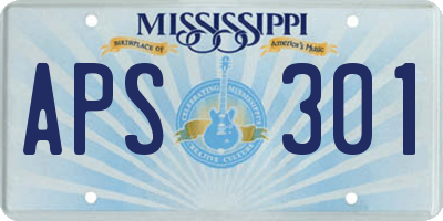 MS license plate APS301