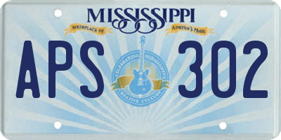 MS license plate APS302