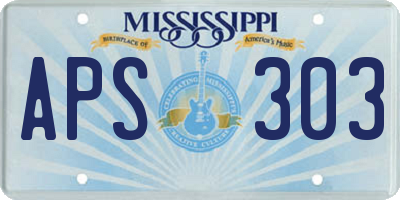 MS license plate APS303