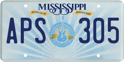 MS license plate APS305