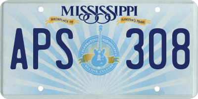 MS license plate APS308