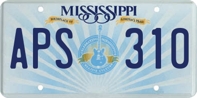 MS license plate APS310