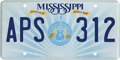 MS license plate APS312