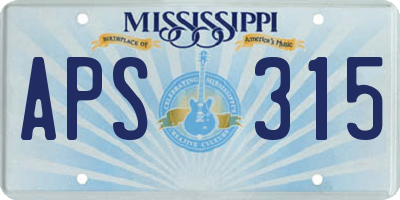 MS license plate APS315