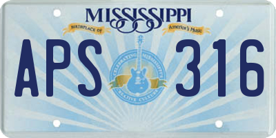 MS license plate APS316