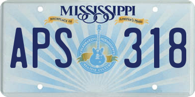 MS license plate APS318