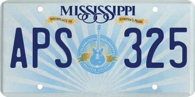 MS license plate APS325
