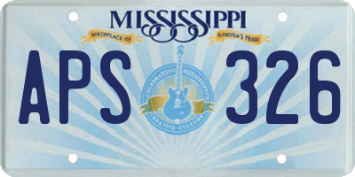MS license plate APS326