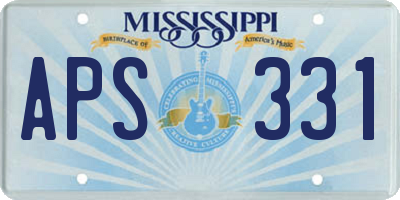MS license plate APS331