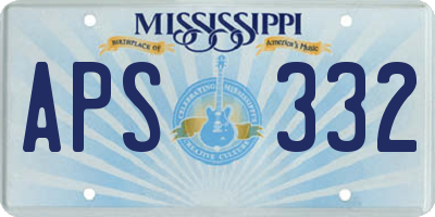MS license plate APS332