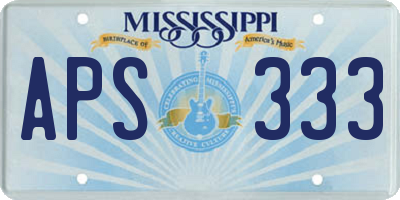 MS license plate APS333