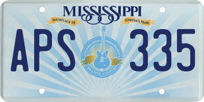 MS license plate APS335