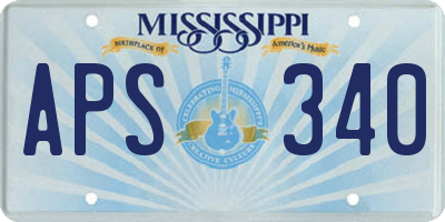 MS license plate APS340