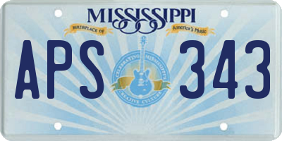 MS license plate APS343